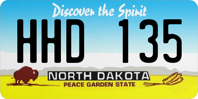 ND license plate HHD135