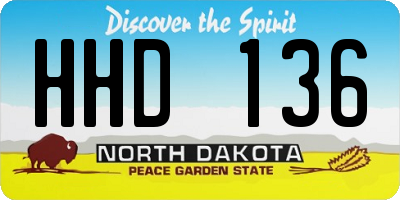 ND license plate HHD136