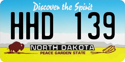 ND license plate HHD139