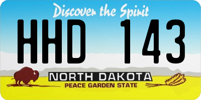 ND license plate HHD143