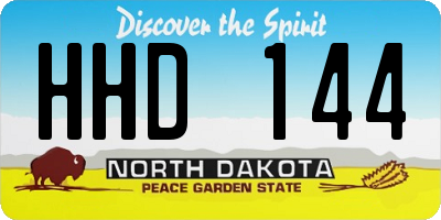 ND license plate HHD144