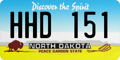 ND license plate HHD151