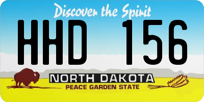 ND license plate HHD156
