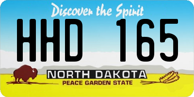 ND license plate HHD165