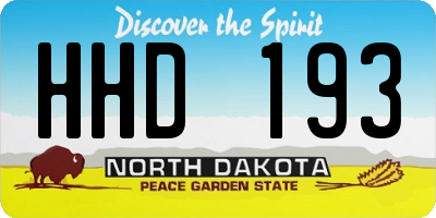ND license plate HHD193