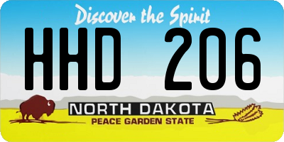 ND license plate HHD206