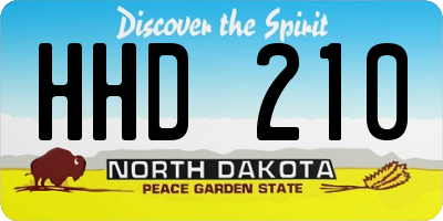 ND license plate HHD210