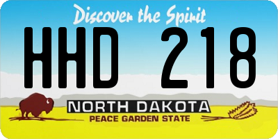 ND license plate HHD218