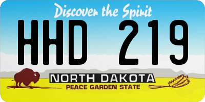 ND license plate HHD219