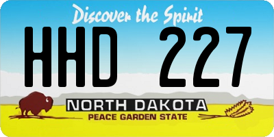ND license plate HHD227