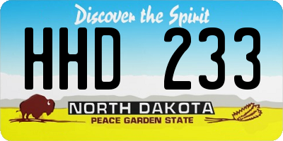 ND license plate HHD233