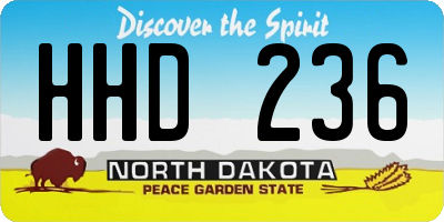 ND license plate HHD236