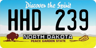 ND license plate HHD239