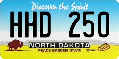 ND license plate HHD250