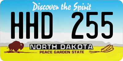 ND license plate HHD255