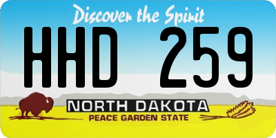 ND license plate HHD259