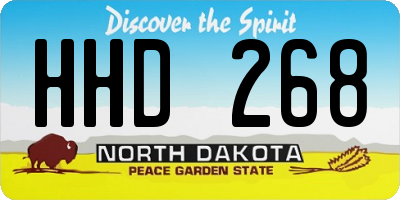 ND license plate HHD268