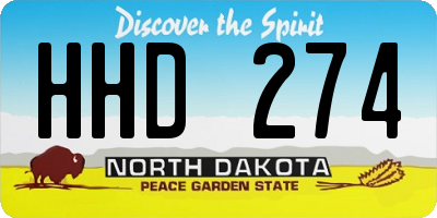ND license plate HHD274