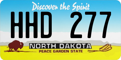 ND license plate HHD277