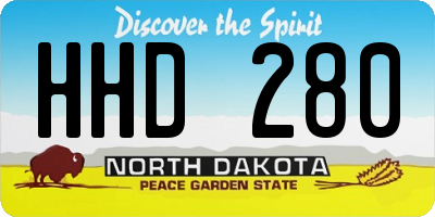 ND license plate HHD280