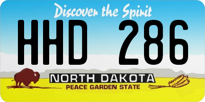 ND license plate HHD286