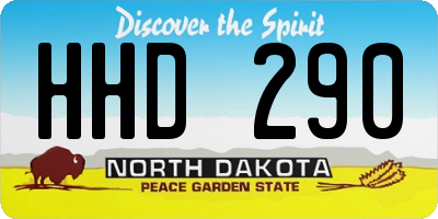 ND license plate HHD290