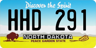 ND license plate HHD291