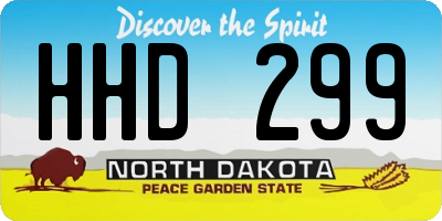 ND license plate HHD299
