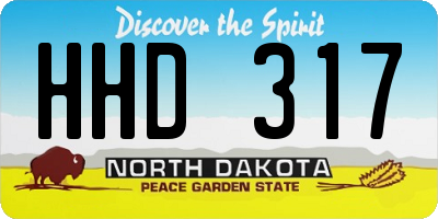 ND license plate HHD317