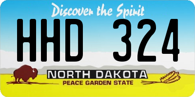 ND license plate HHD324