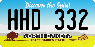 ND license plate HHD332