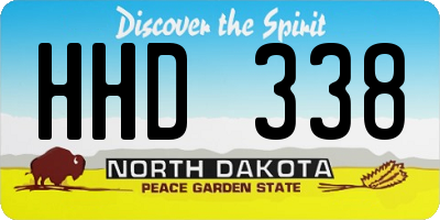 ND license plate HHD338