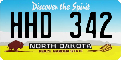 ND license plate HHD342
