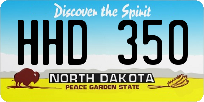 ND license plate HHD350