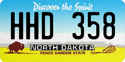 ND license plate HHD358