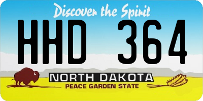 ND license plate HHD364