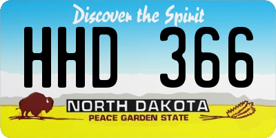 ND license plate HHD366