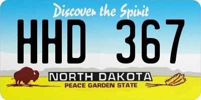 ND license plate HHD367