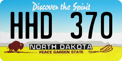ND license plate HHD370