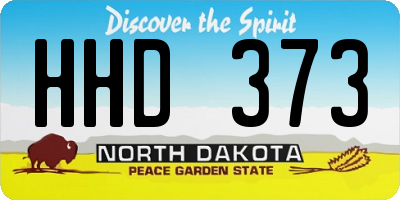 ND license plate HHD373