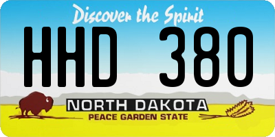 ND license plate HHD380