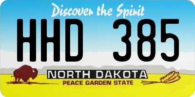 ND license plate HHD385