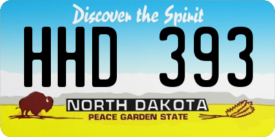 ND license plate HHD393