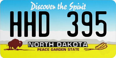 ND license plate HHD395