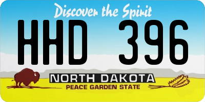 ND license plate HHD396