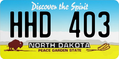 ND license plate HHD403