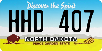 ND license plate HHD407