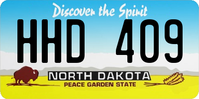 ND license plate HHD409