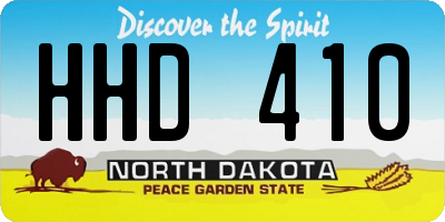 ND license plate HHD410