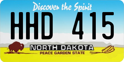 ND license plate HHD415